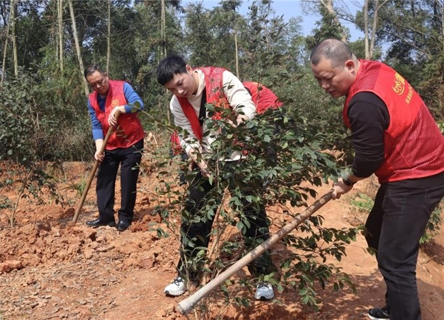 春日的田埂上，走来一群“红马甲”