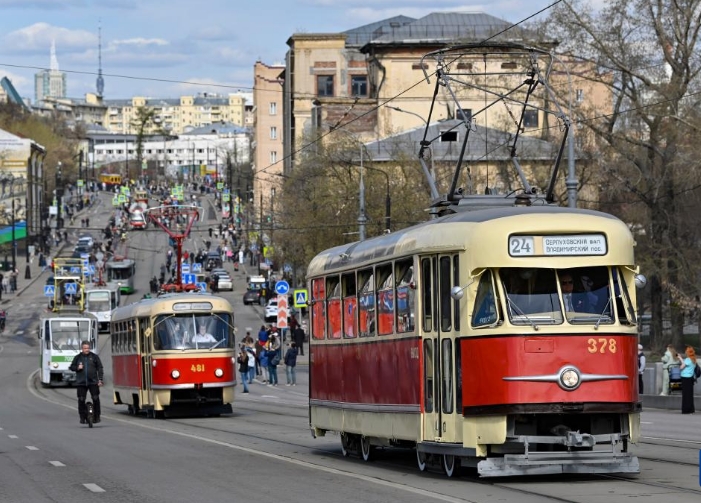 莫斯科举行有轨电车游行活动