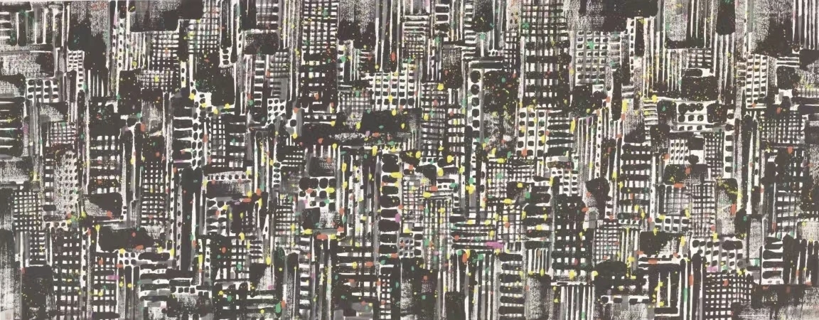 中国画《都市之夜》
