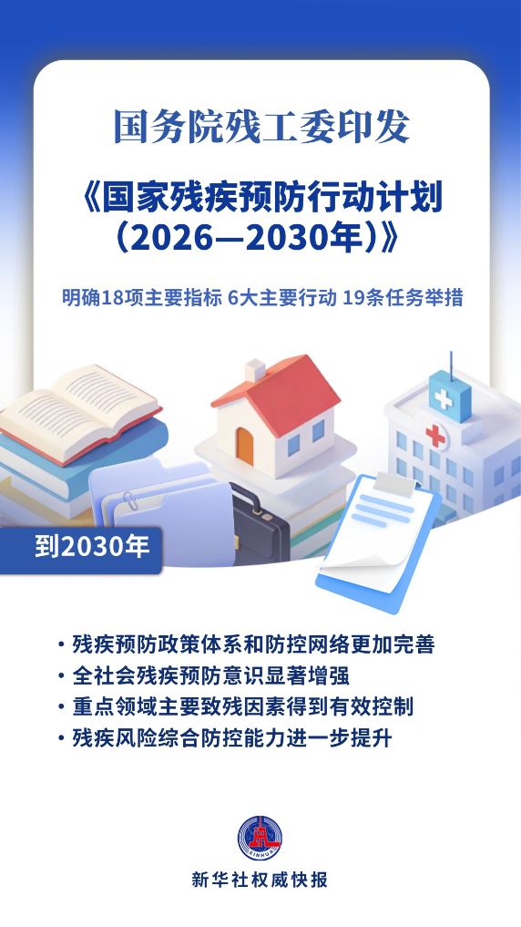 新华社权威快报丨《国家残疾预防行动计划（2026—2030年）》印发