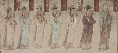 女供养人、比丘尼(榆林第 29 窟南壁西侧)。