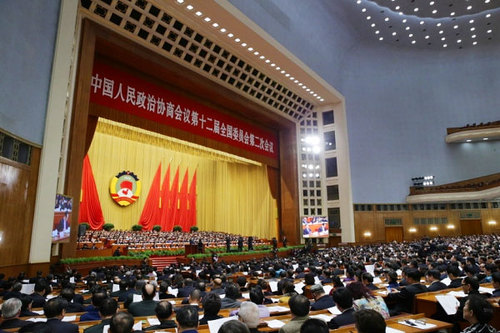 全国政协十二届二次会议举行第二次全体会议4