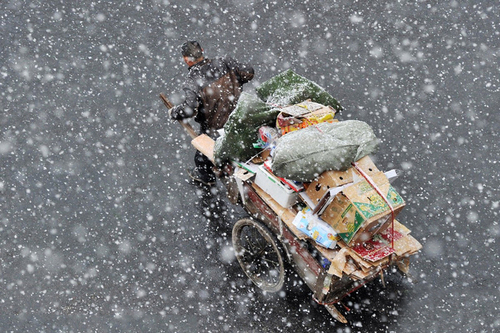 大连阳春三月突降鹅毛大雪5