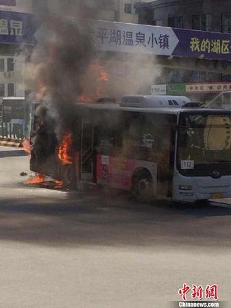 哈尔滨一公交车自燃无伤亡 原因待查 图片来自网络 摄3