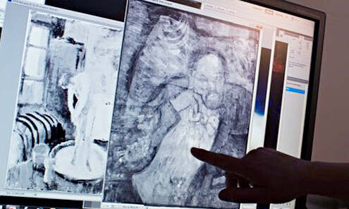 毕加索作品现画中画：女子沐浴图暗藏男子肖像3
