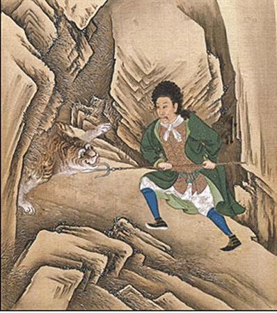 动画版的《雍正行乐图》猎虎图。