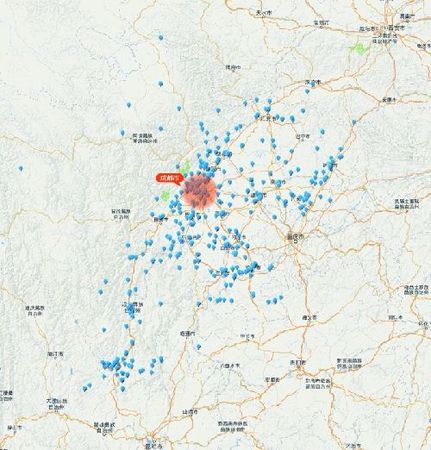 　此为全四川分布图，成都市详细信息可登录四川省环保厅网站 制图 邬艺