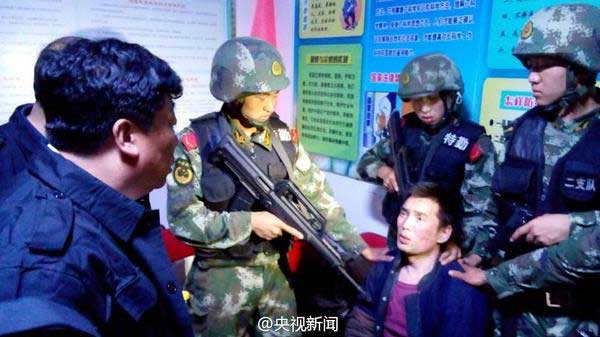 　抓获李海伟现场