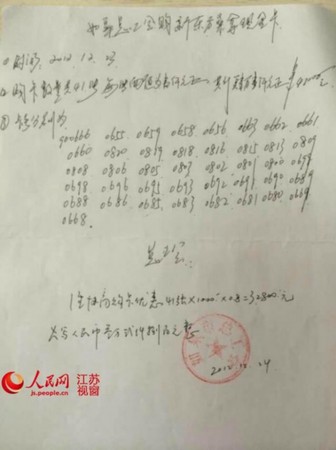 江苏如皋市总工会内部人士提供的部分娱乐休闲中心现金卡购买凭据。