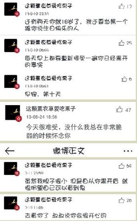 一条条留言承载着女孩的深深思念。（微博载图）