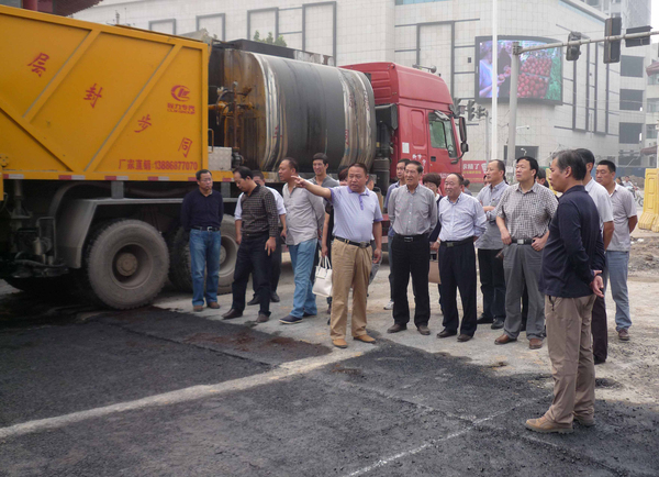 河南省卫辉市政协视察城市道路改扩建工程