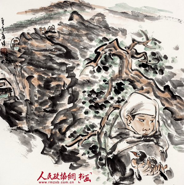《惊蛰》纸本水墨68×68厘米 2014年 李东星_副本