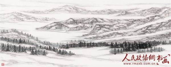 更疑天路近，梦与白云游（癸巳143x363cm）