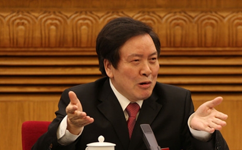 河北省委书记周本顺在河北团组开放日发言。杨茜 摄_副本_副本