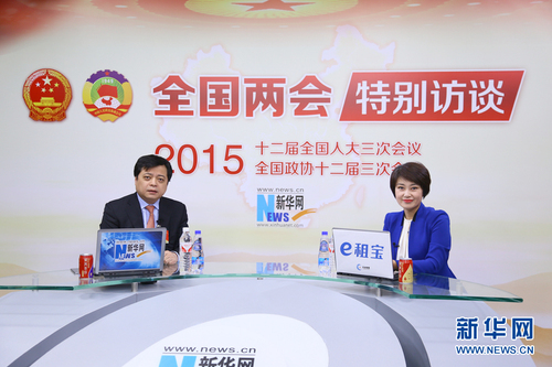 2015年3月10日，全国政协常委、正泰集团董事长南存辉作客新华会客厅。新华网 贾振 摄