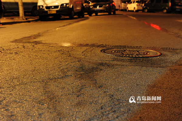 案发路段地面上留有疑似受害者的血迹