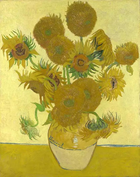 《花瓶与15朵向日葵》(Vasewith Fifteen Sunflowers,1888) 《花瓶与15朵向日葵》(Vasewith Fifteen Sunflowers,1888)