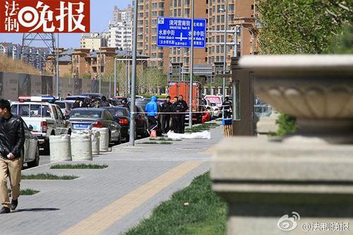 事发现场已拉起警戒线。