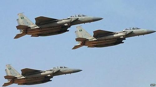 资料图：沙特F-15战机。