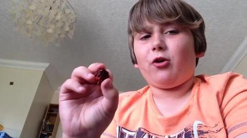 这名9岁的男童决定挑战全球最辣的“卡罗莱纳死神辣椒”(Carolina Reaper)。