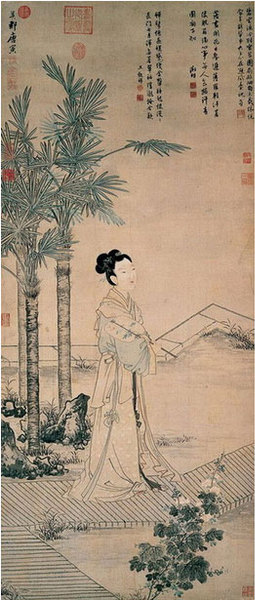 唐寅 《班姬团扇图》  台北故宫博物院藏