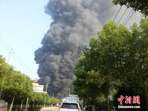 浙江丽水一化工厂爆炸起火 冒百米高黑烟