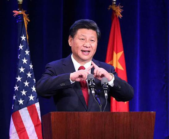 当地时间9月22日傍晚，中国国家主席习近平在美国华盛顿州西雅图市出席华盛顿州当地政府和美国友好团体联合举行的欢迎宴会并发表演讲。刘卫兵 摄