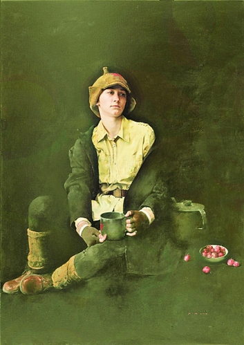 郭润文的《长夜》（油画）资料图片