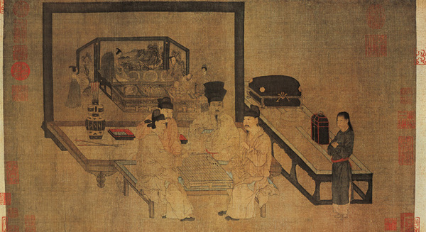 周文矩《重屏会棋图》卷（北宋摹本）