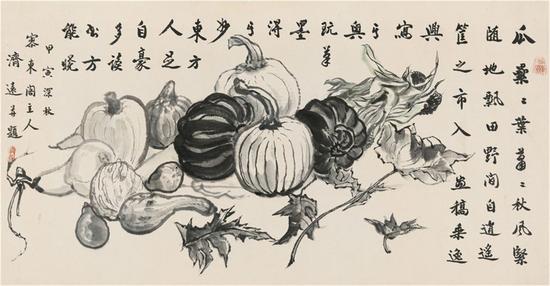 现代 王济远 《瓜果》 嘉德拍卖供图