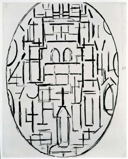 栋堡的教堂(Kirchenfassade 1: Kirche in Domburg), 1914