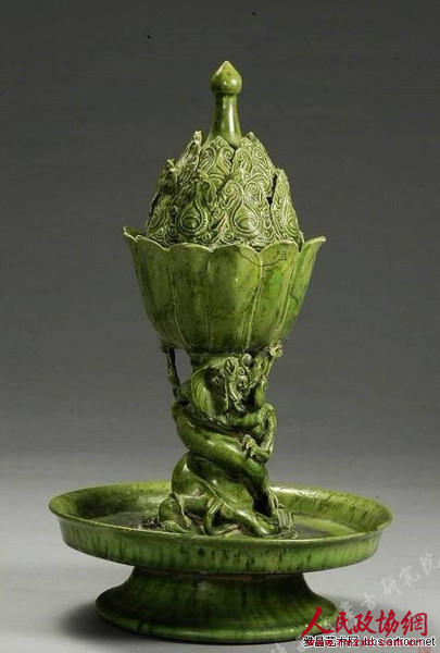 唐代绿釉博山炉_副本