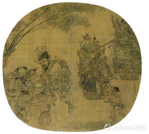宋 李嵩 《市担婴戏图》 25.8 x 27.6cm 绢本设色 台北故宫博物院藏