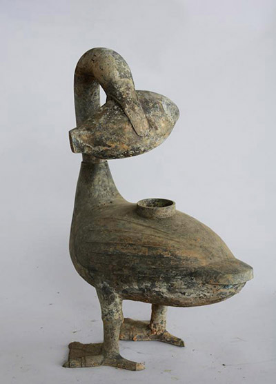  雁鱼灯，西汉，海昏侯墓出土        
