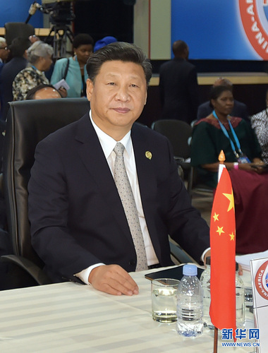 12月5日，中非合作论坛约翰内斯堡峰会全体会举行，国家主席习近平和南非总统祖马共同主持。这是习近平在峰会全体会上。新华社记者 李涛摄