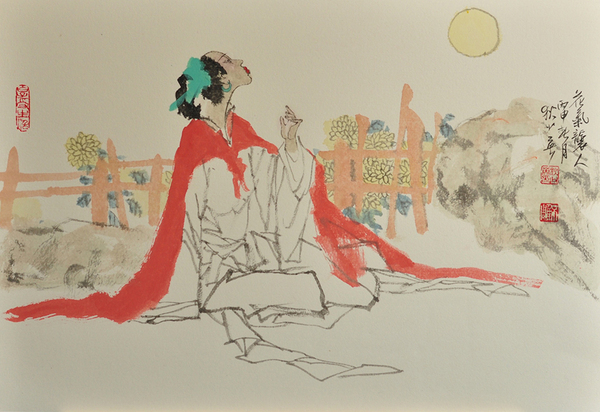 7、《花气袭人》，狄少英，45x65cm，纸本设色，2016