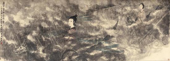 傅抱石《云中君和大司命》，1954 年作