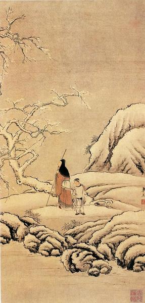 清 萧晨 《踏雪寻梅图》 青岛博物馆藏