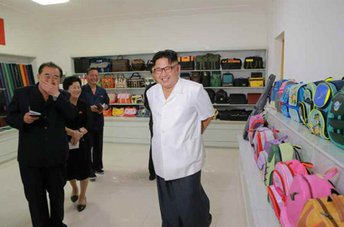 金正恩视察平城合成皮革工厂，称其是国家工厂的典范（网页截图）