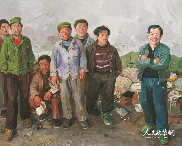 《装修》 油画 忻东旺