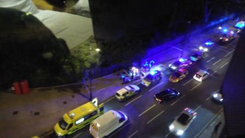 网友在社交网站上发布的图片显示，伦敦警方的警车正在行驶。