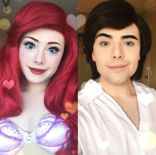 据BuzzFeed报道，美国22岁小伙理查德-沙弗化妆技术高超，擅长Cosplay动画片中的公主形象。造型完成后根本看不出来这是一位22岁的小伙子。图为化妆前后的对比。网友惊呼“比女孩还精致”。