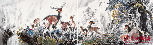 18.《和风飞瀑图》 96cm×322cm 2009_副本