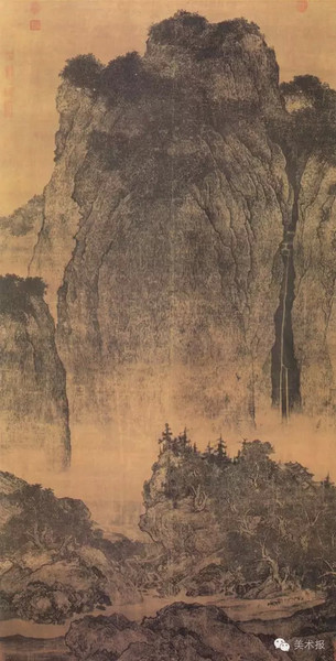 范宽(北宋) 溪山行旅图(绢本设色)206×103厘米台北故宫博物院藏