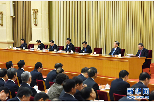 9月29日，中共中央在北京举行学习《胡锦涛文选》报告会。习近平、李克强、张德江、俞正声、刘云山、王岐山、张高丽等出席报告会。新华社记者 王晔 摄