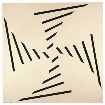《有形 61号（Concrete 61）》，朱迪思•罗安德（Judith Lauand），木材上合成聚合漆，1957年