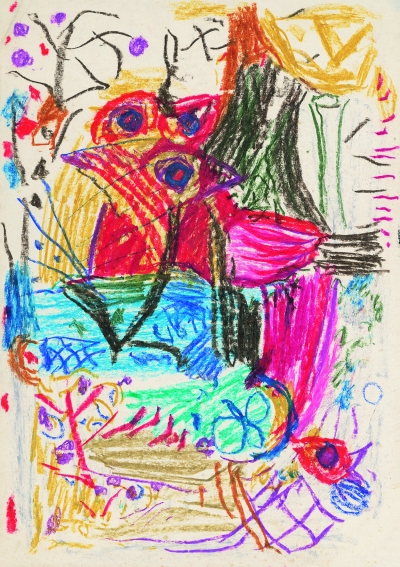 无题183（纸本蜡彩） 18.8×13厘米 吴大羽