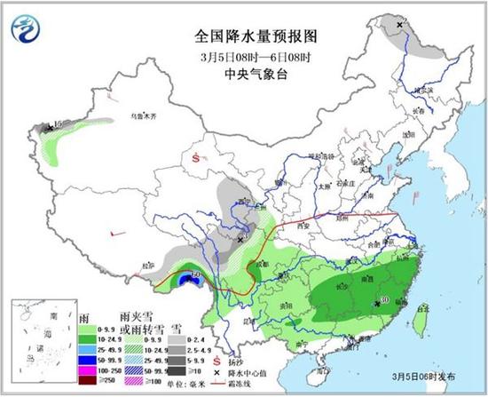 惊蛰日南方持续大范围降雨 或闻春雷