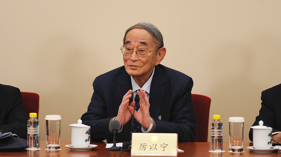 全国政协常委厉以宁回答记者提问