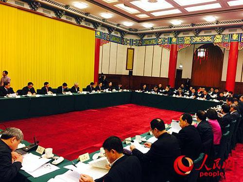 3月8日下午，全国政协十二届五次会议举行提案办理协商会。（人民网赵艳红摄）
